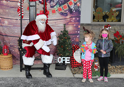 Santa Clause greeting children