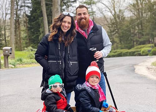 family of four participating in the annual Hope Walk
