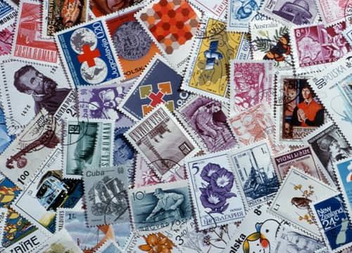 a collection of stamps